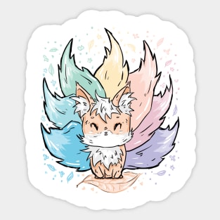 Rainbow Fox Sticker